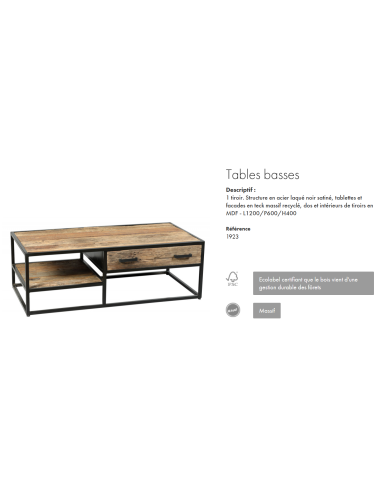 TABLE BASSE MIAMI