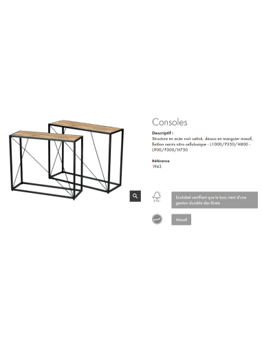 CONSOLE KLUZ 1grande + 1 petite