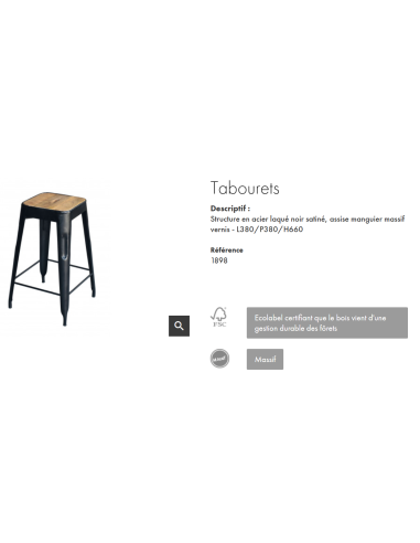 TABOURET DE BAR VICTORIA