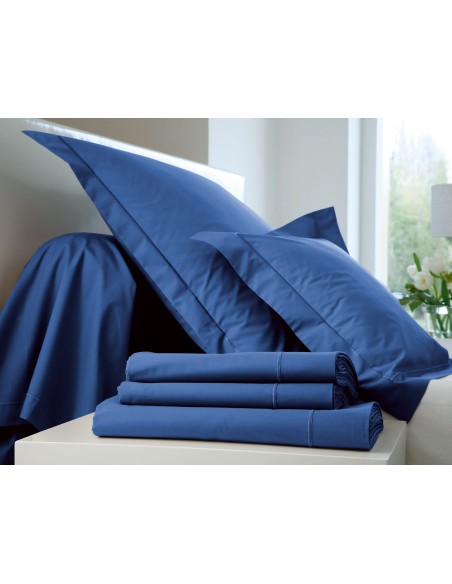 TAIE BLANC DES VOSGES PERCALE BLEU ROYAL