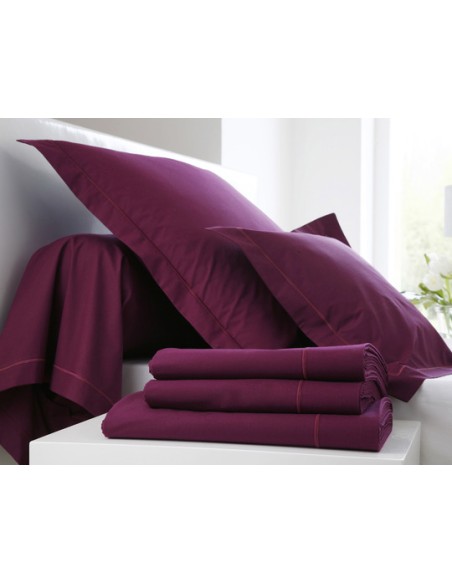 DRAP HOUSSE BLANC DES VOSGES PERCALE CYCLAMEN