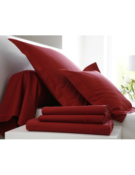 DRAP PLAT BLANC DES VOSGES PERCALE RUBIS