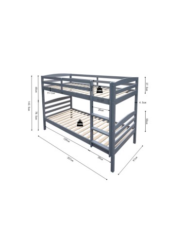 LIT SUPERPOSE ROY ROUSSEAU 90x200 GRIS