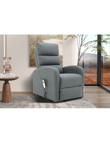 FAUTEUIL RELEVEUR BRUGES GRIS FONCE