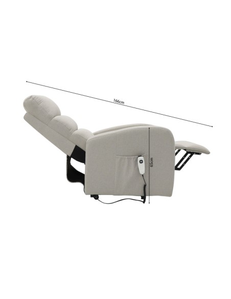 FAUTEUIL RELEVEUR BRUGES GRIS CLAIR