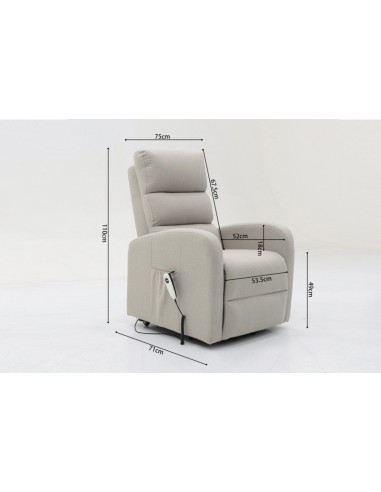 FAUTEUIL RELEVEUR BRUGES GRIS CLAIR