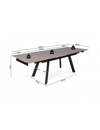 TABLE DE SALLE A MANGER HERA PIERRE GRIS