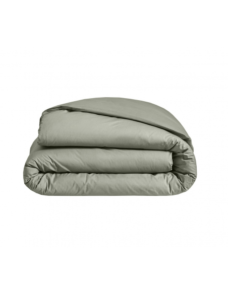 HOUSSE DE COUETTE BLANC DES VOSGES PERCALE SAUGE