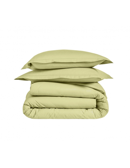 HOUSSE DE COUETTE BLANC DES VOSGES PERCALE ANIS