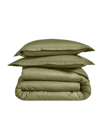 HOUSSE DE COUETTE BLANC DES VOSGES PERCALE KAKI