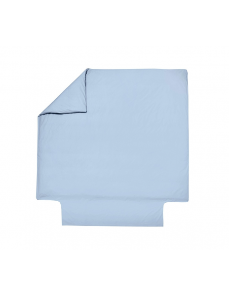 HOUSSE DE COUETTE BLANC DES VOSGES PERCALE BLEU CIEL