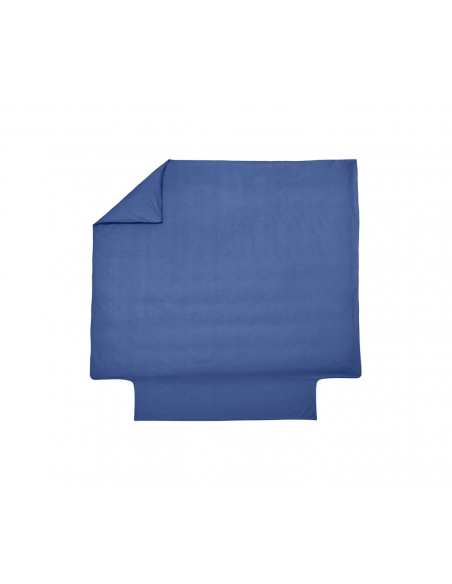 HOUSSE DE COUETTE BLANC DES VOSGES PERCALE BLEU ROYAL