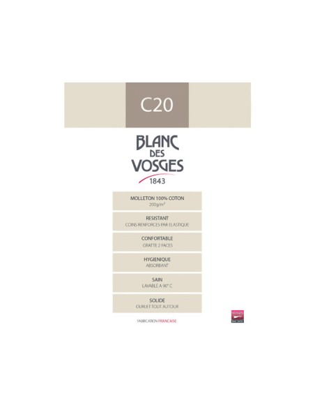 PROTEGE MATELAS ABSORBANT BLANC DES VOSGES C20 COTON