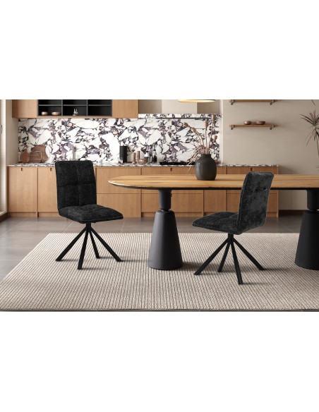 CHAISE PIVOTANTE JACK GRIS FONCE