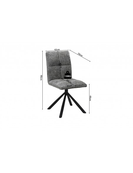 CHAISE PIVOTANTE JACK GRIS