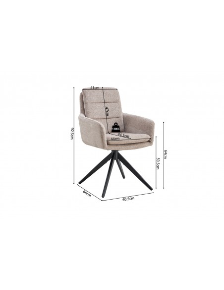 CHAISE PIVOTANTE LISOLD GRIS CLAIR