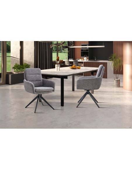 CHAISE PIVOTANTE LISOLD GRIS FONCE