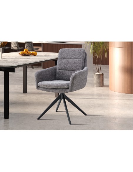 CHAISE PIVOTANTE LISOLD GRIS FONCE
