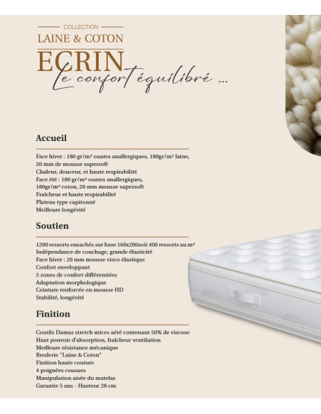 MATELAS RESSORT ECRIN FRANCE CONFORT