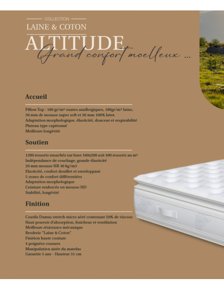MATELAS RESSORT ALTITUDE FRANCE CONFORT
