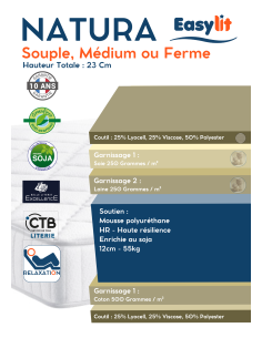 MATELAS MOUSSE SOJA DIROY... 2