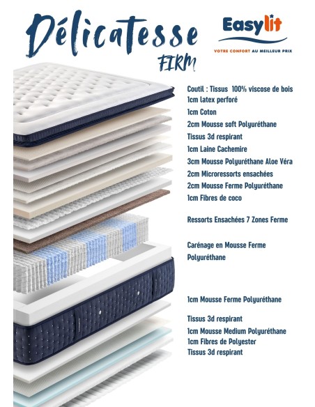 MATELAS RESSORTS GOMARCO DELICATESSE FIRM