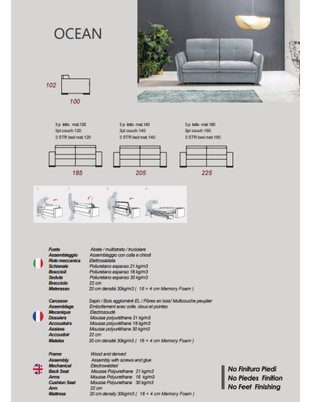 CANAPE ALTONI CONVERTIBLE OCEAN