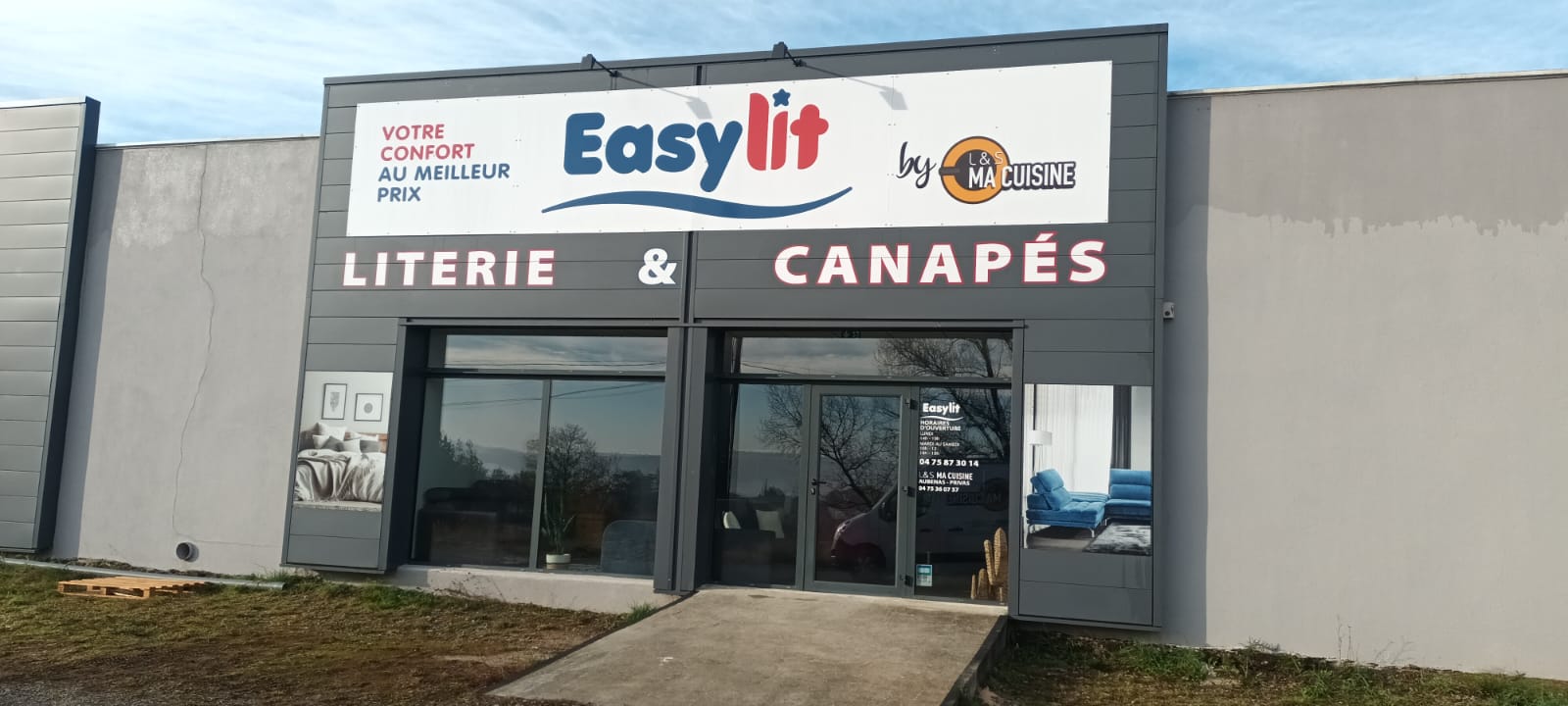 Facade Easylit Literie et canapé Aubenas